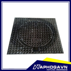 Nắp Hố Ga Gang Ngăn Mùi Khung Dương Nắp Tròn